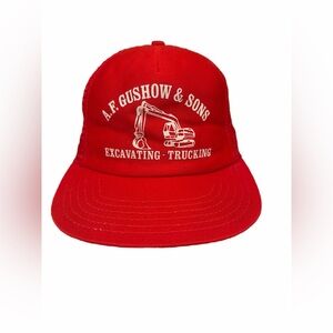 Red Excavating Trucker Cap